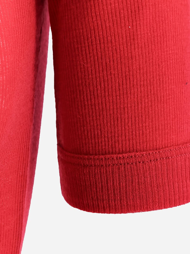 t-shirt ribbed virgin wool red by Selfnex