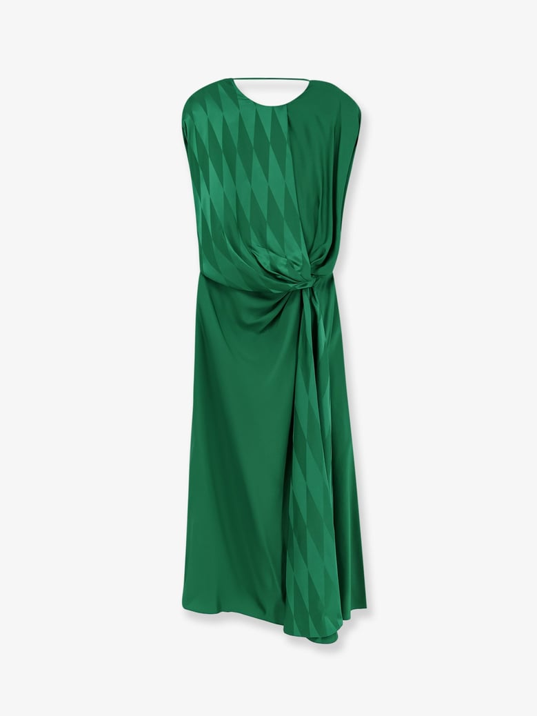 cocktail dress viscose silk green by Selfnex