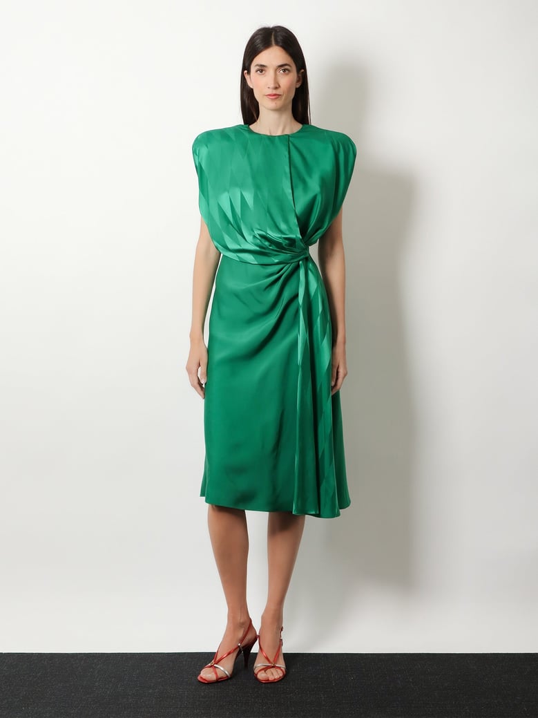 cocktail dress viscose silk green by Selfnex