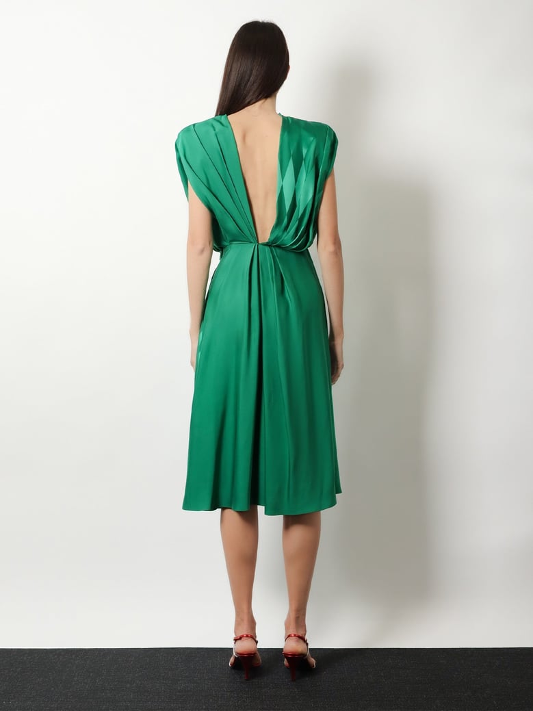cocktail dress viscose silk green by Selfnex