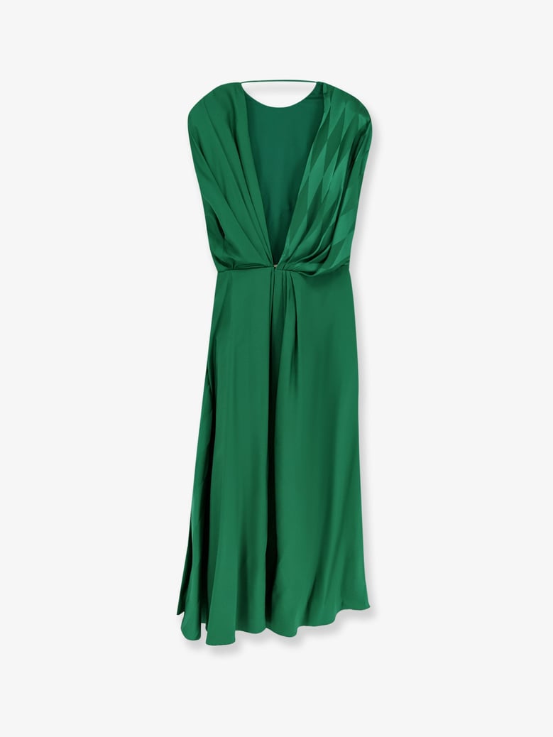 cocktail dress viscose silk green by Selfnex