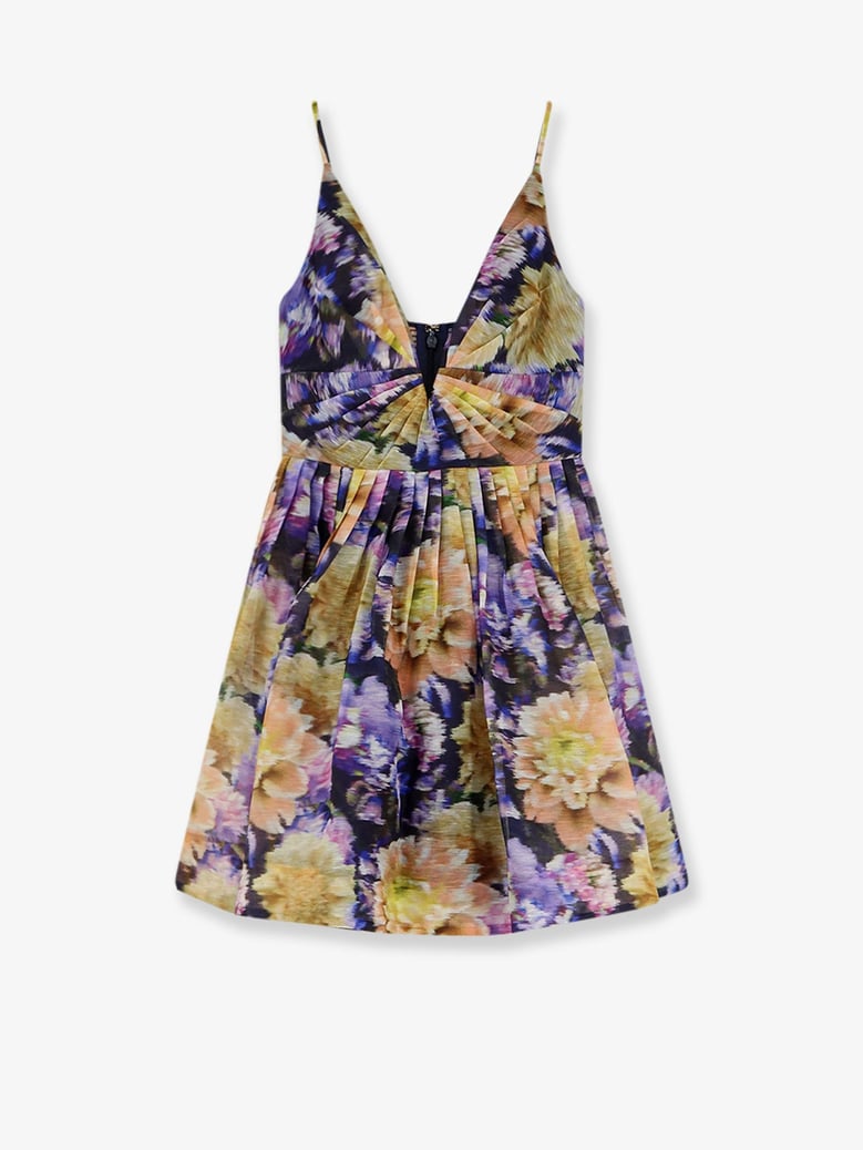 dress luna silk-linen blend purple by Selfnex