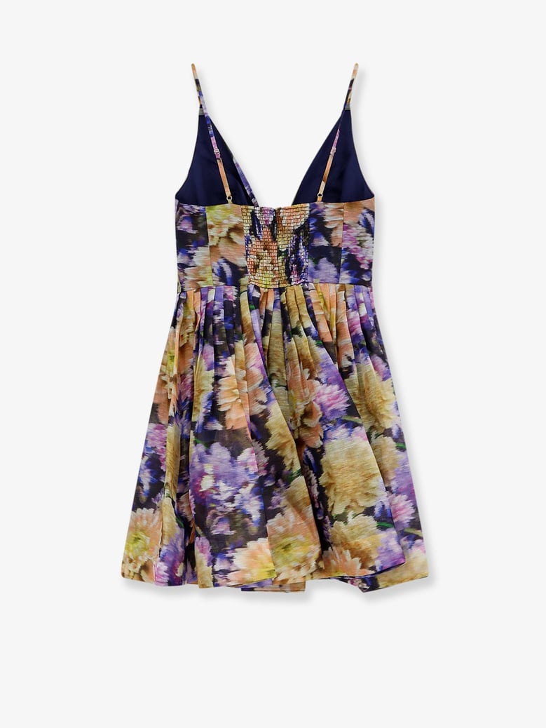 dress luna silk-linen blend purple by Selfnex