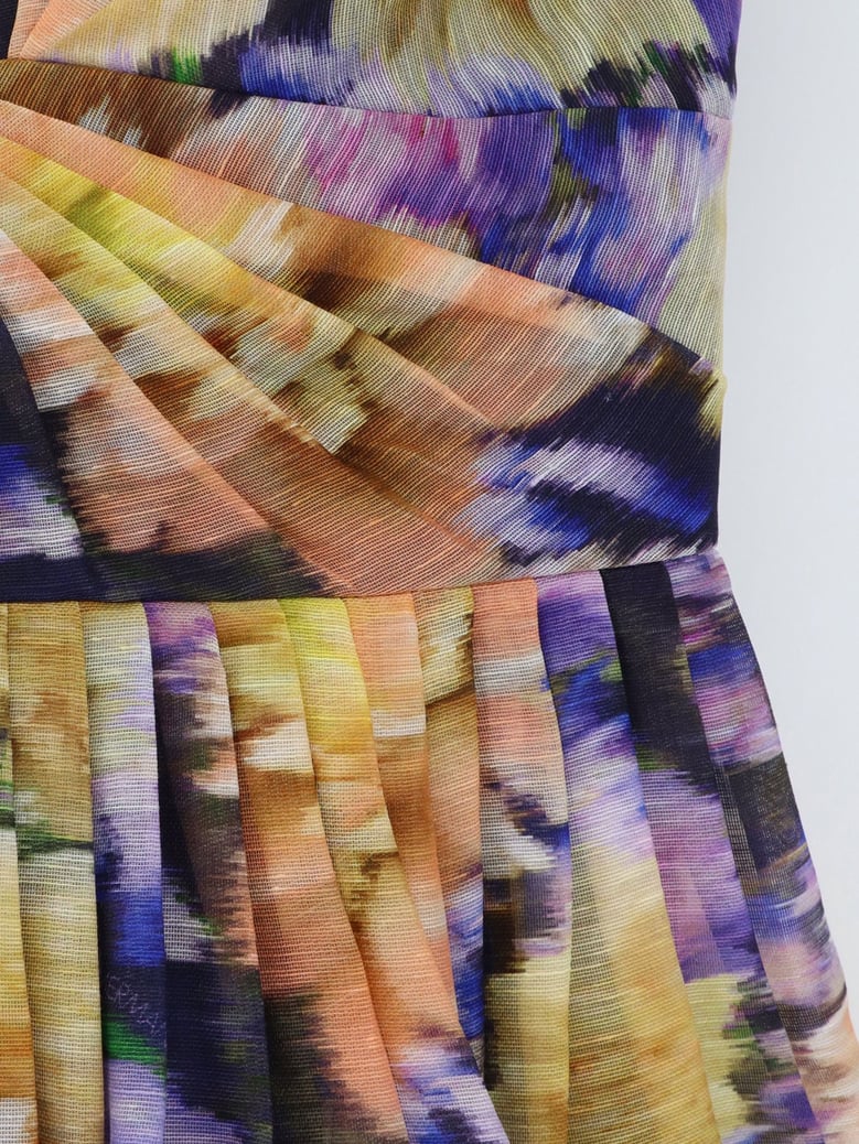 dress luna silk-linen blend purple by Selfnex