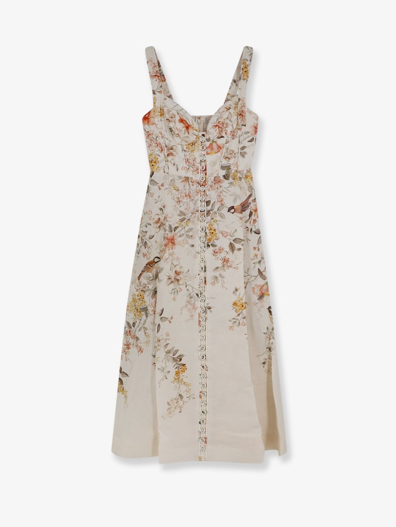 dress luna linen midi beige by Selfnex