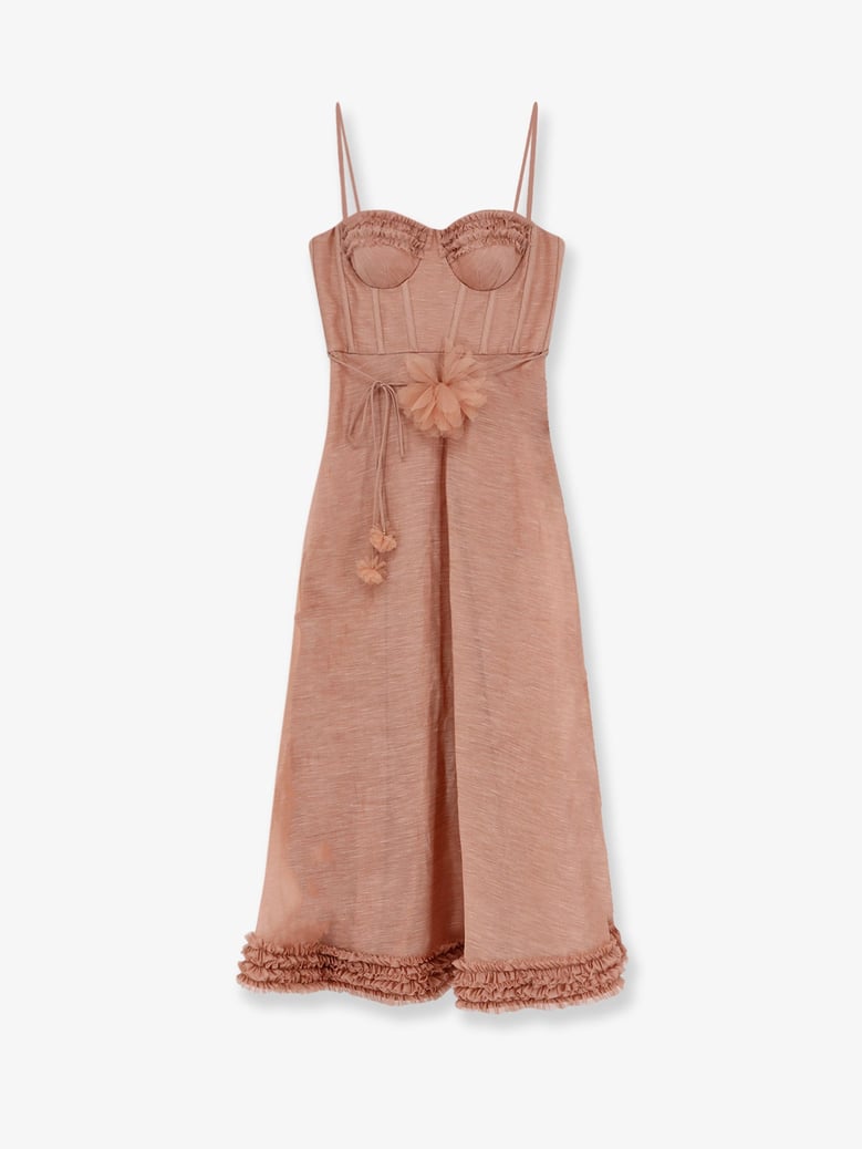 dress luna pink linen-silk by Selfnex