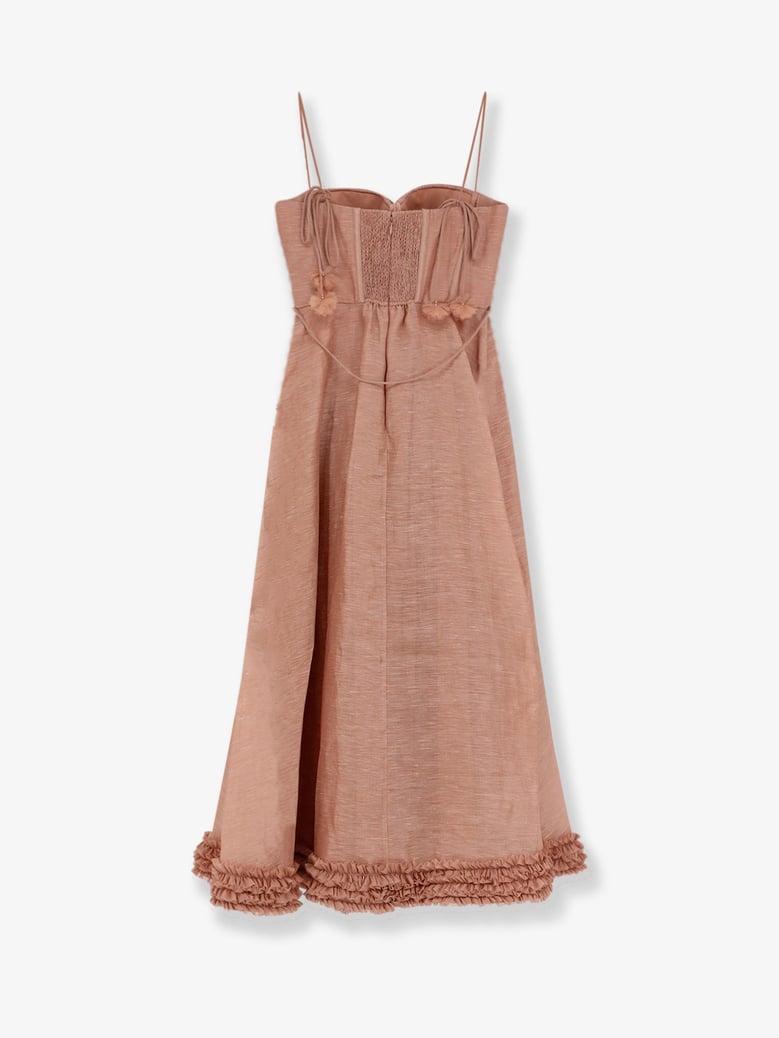 dress luna pink linen-silk by Selfnex