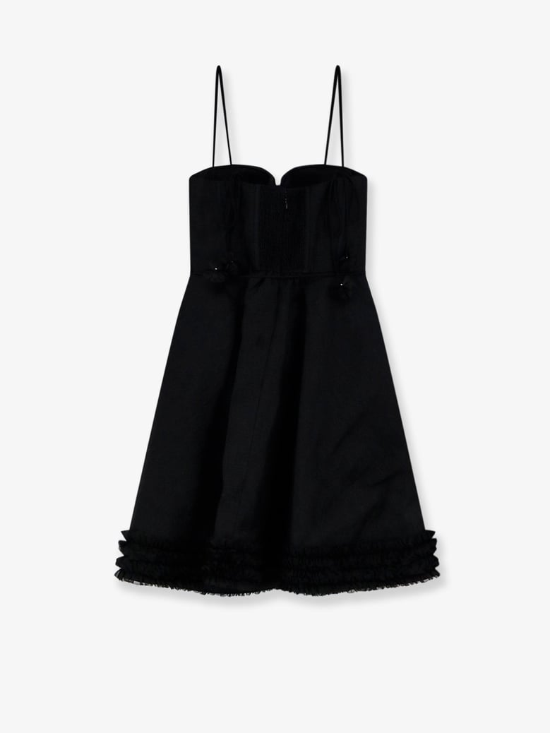 mini dress luna linen-silk black by Selfnex