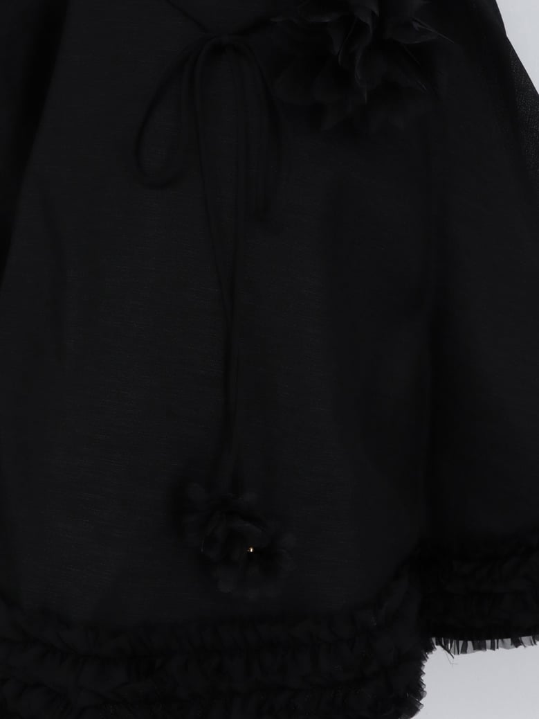 mini dress luna linen-silk black by Selfnex