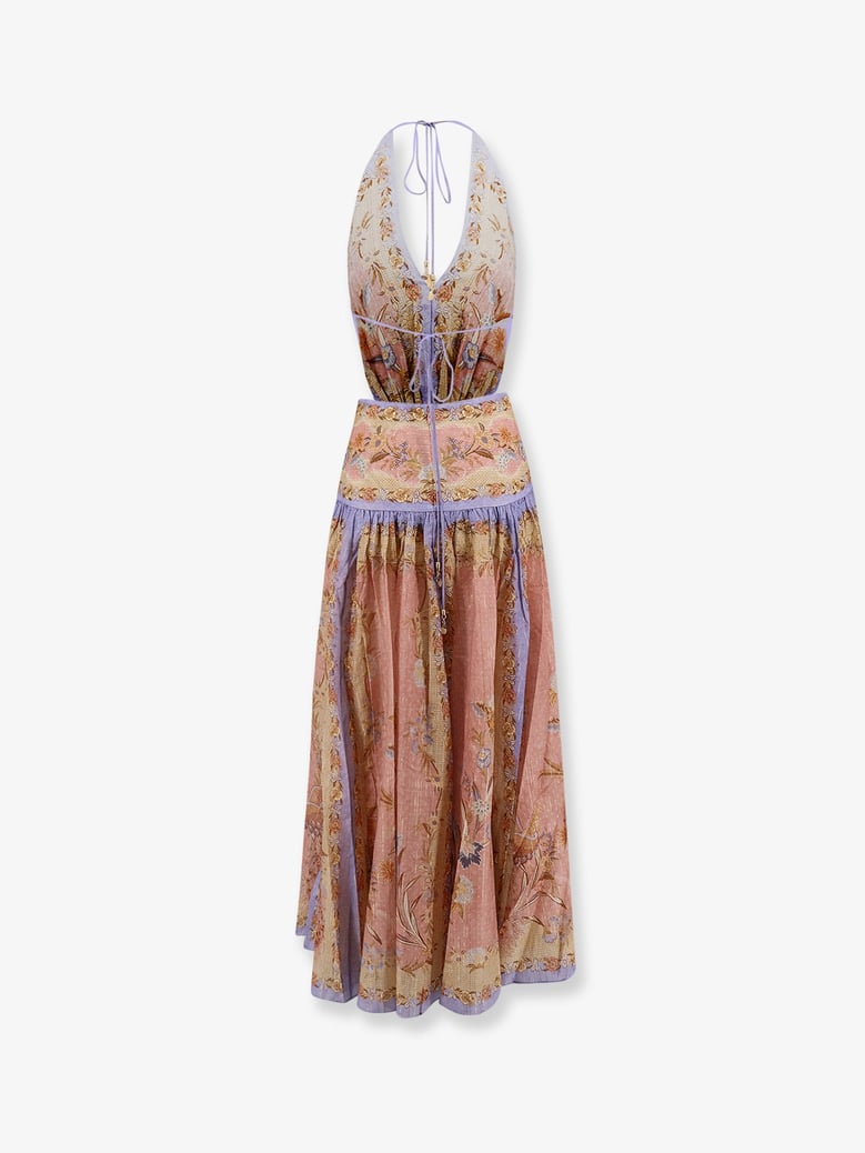 long dress indra pink cotton-silk by Selfnex