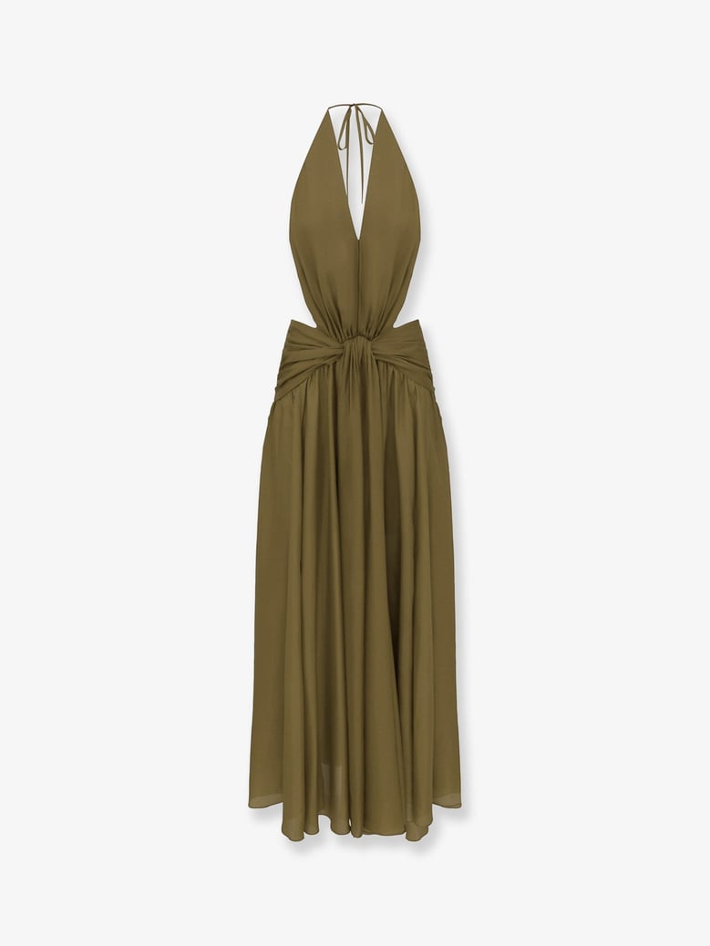 dress indra silk green by Selfnex