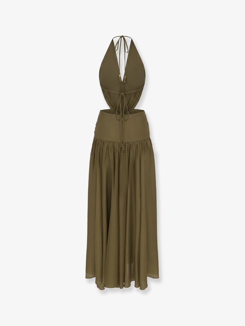 dress indra silk green by Selfnex