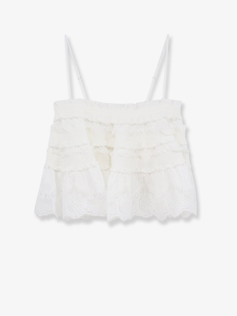 bandeau top alchemy shirred white by Selfnex