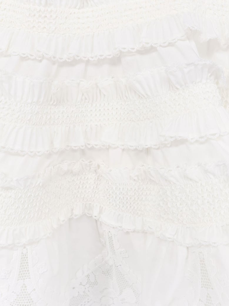 bandeau top alchemy shirred white by Selfnex
