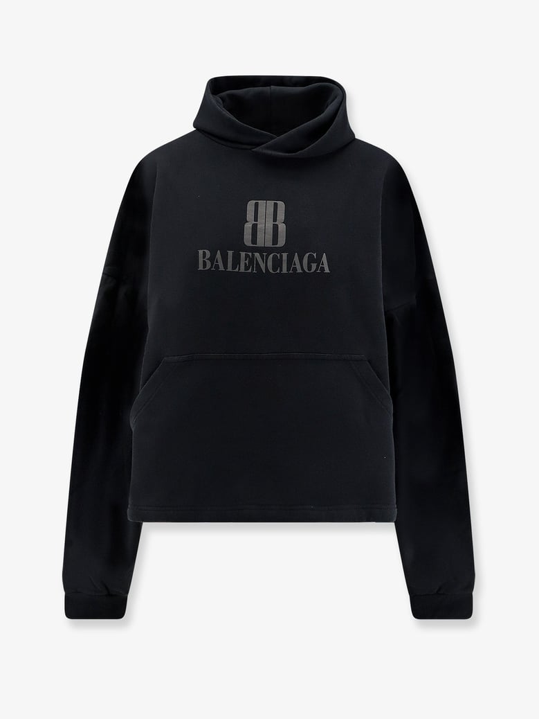 sweatshirt cropped cotton black by Selfnex
