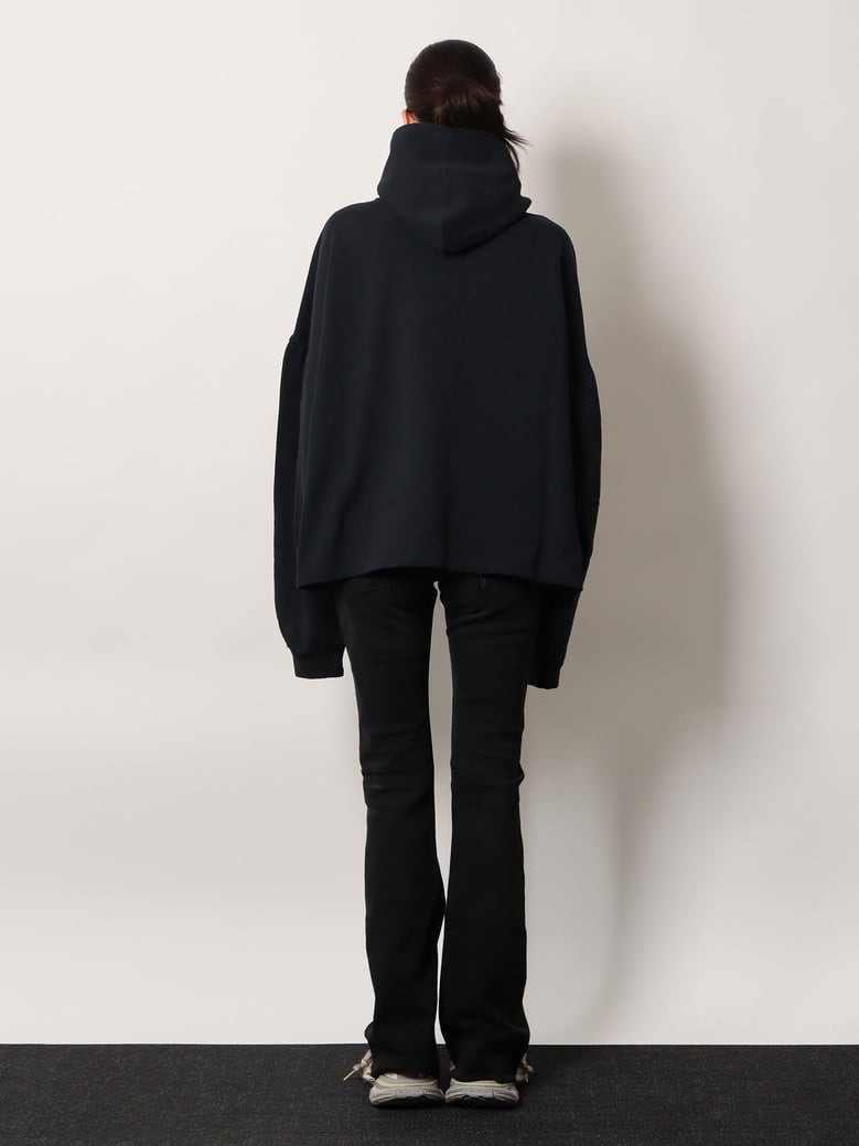 sweatshirt cropped cotton black by Selfnex