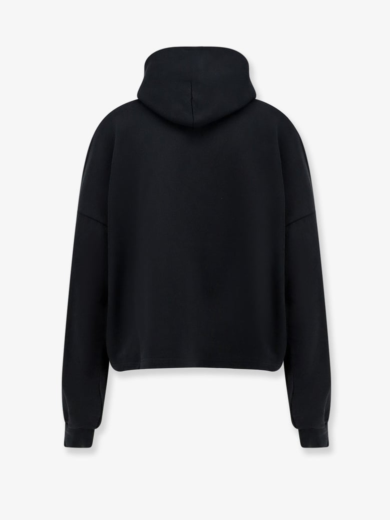 sweatshirt cropped cotton black by Selfnex