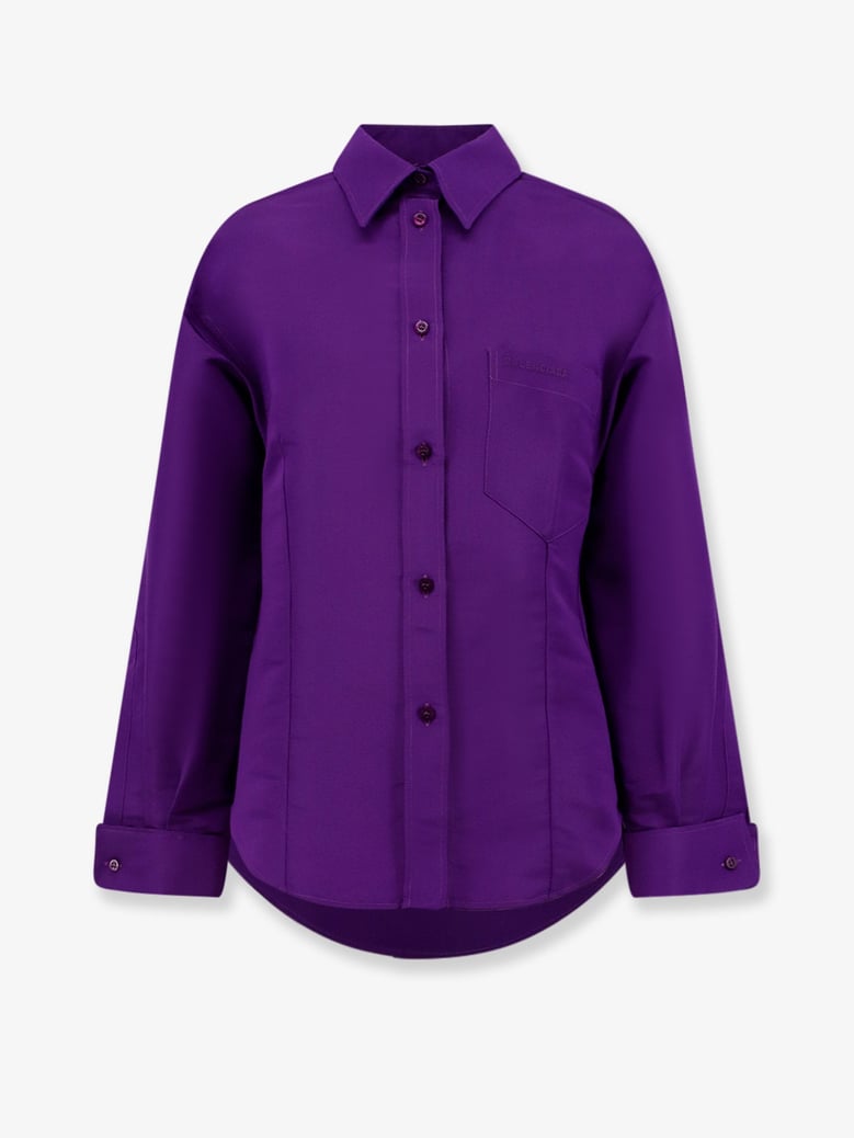 shirt silk shantung purple by Selfnex