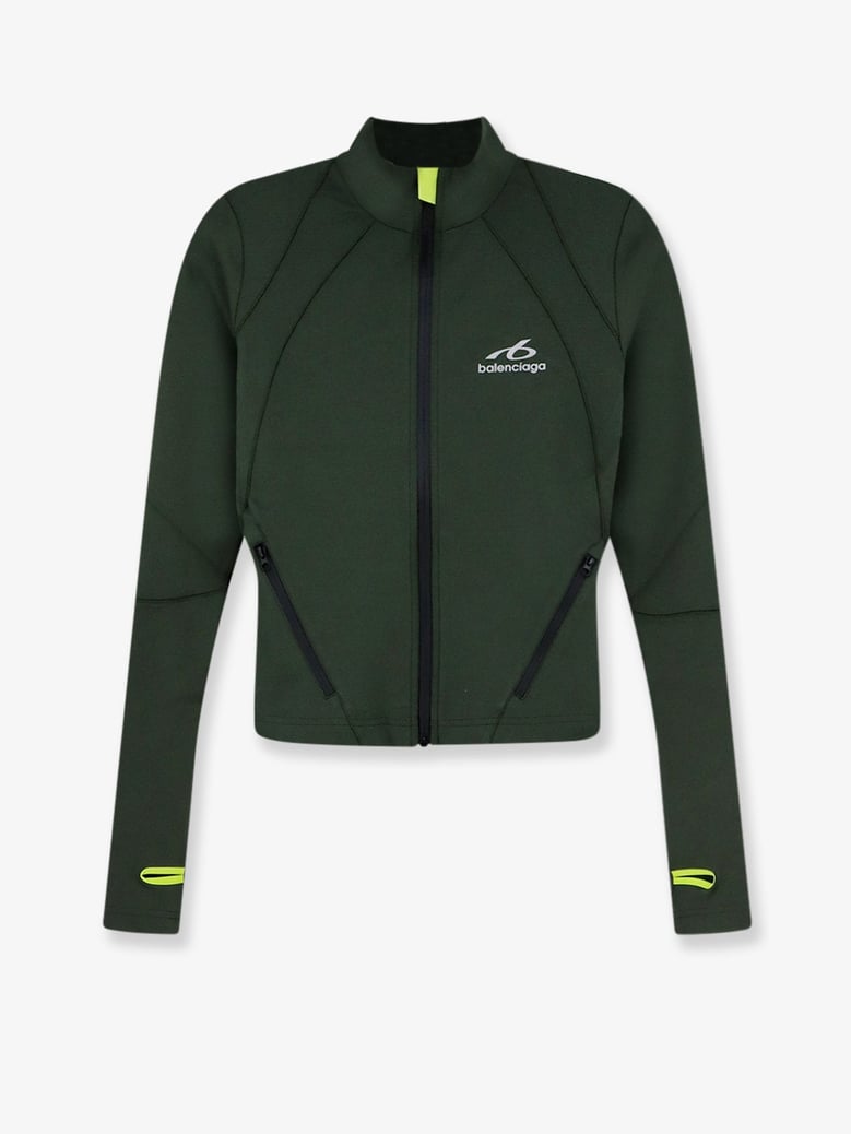 sweatshirt fitted zip-up green by Selfnex