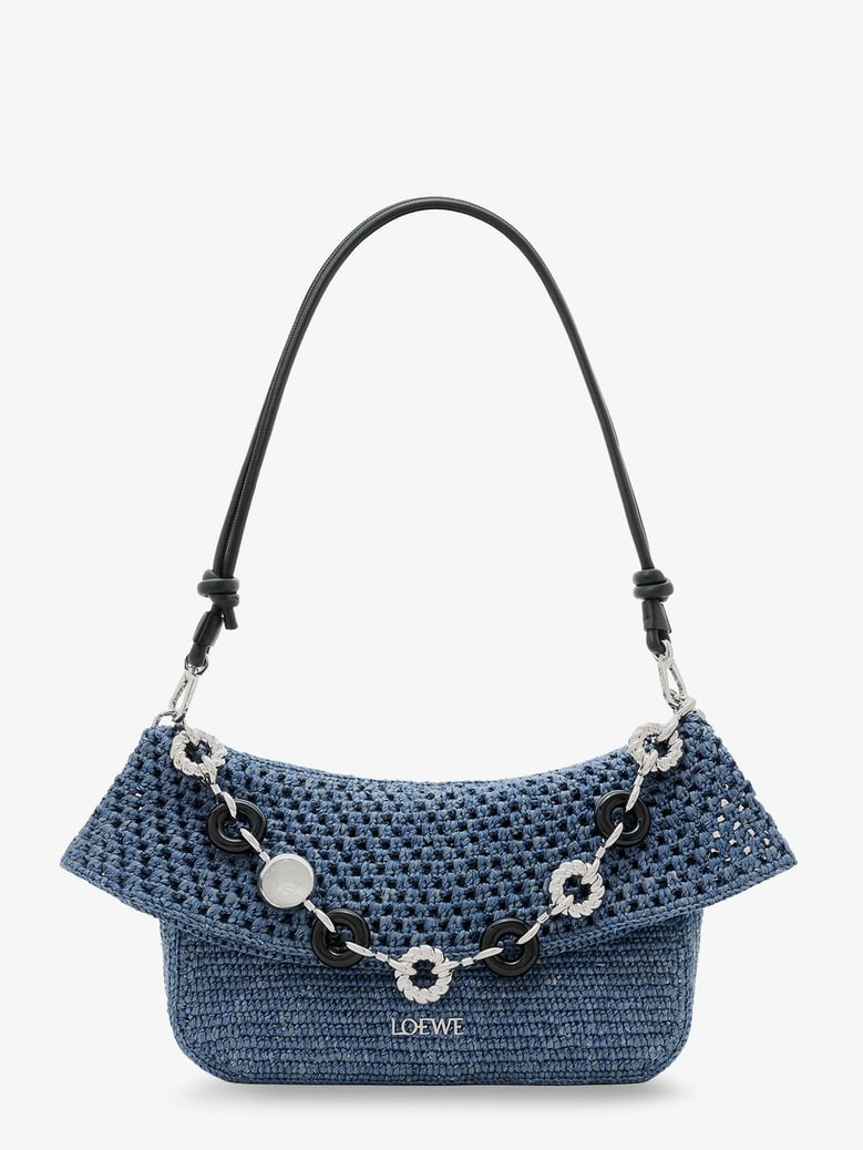 shoulder bag ola paula's ibiza blue raffia by Selfnex