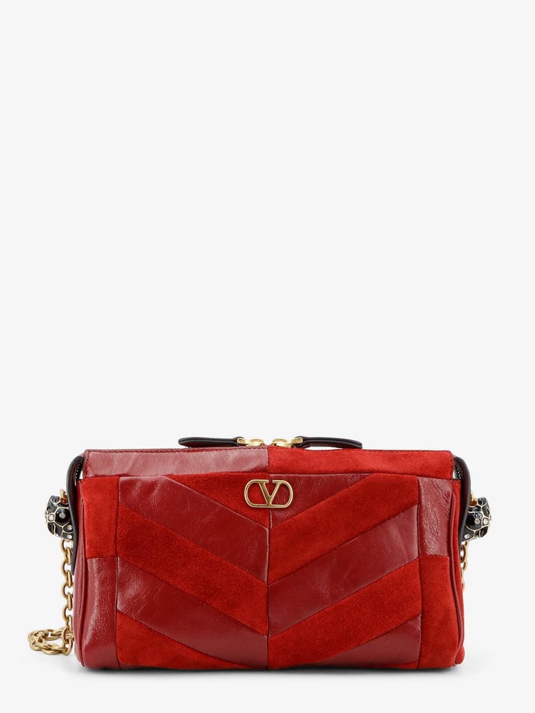 crossbody bag panthea suede & leather red by Selfnex
