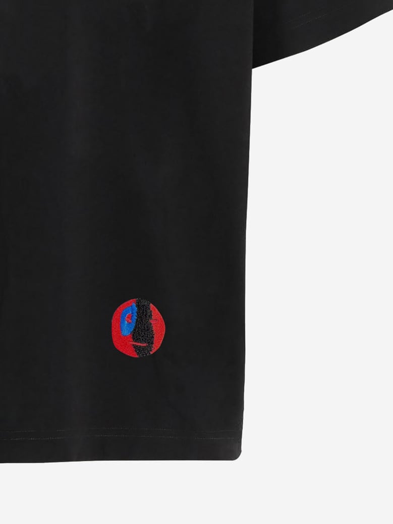 cotton t-shirt with embroidery, black by Selfnex