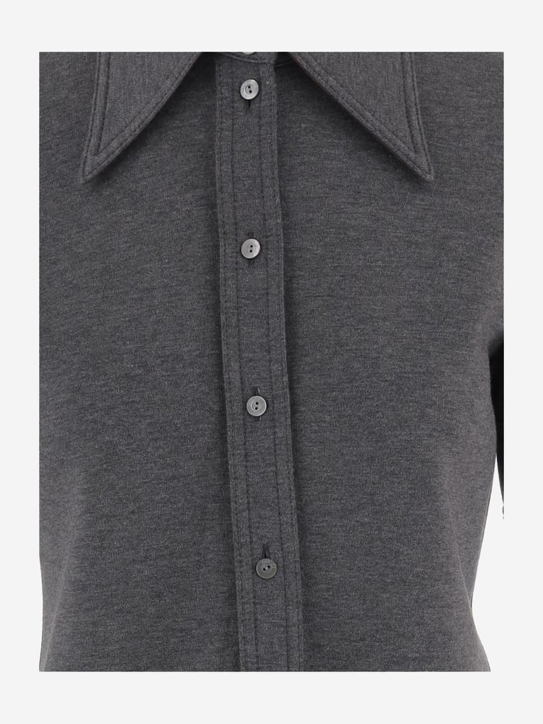 wool-blend shirt with wide collar by Selfnex