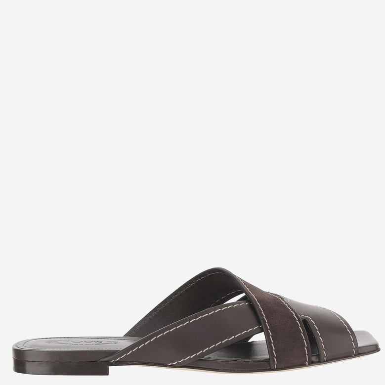 leather sandals with woven design by Selfnex