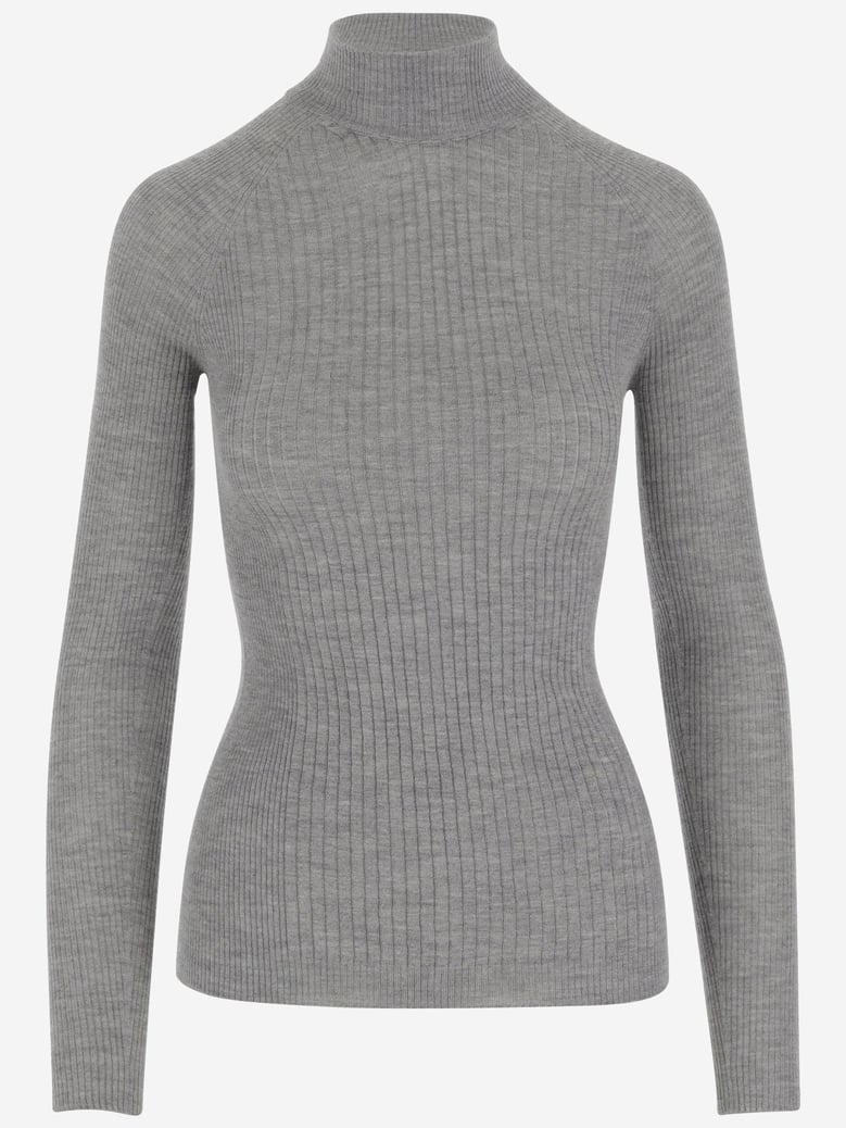 cashmere and silk rib knit sweater by Selfnex