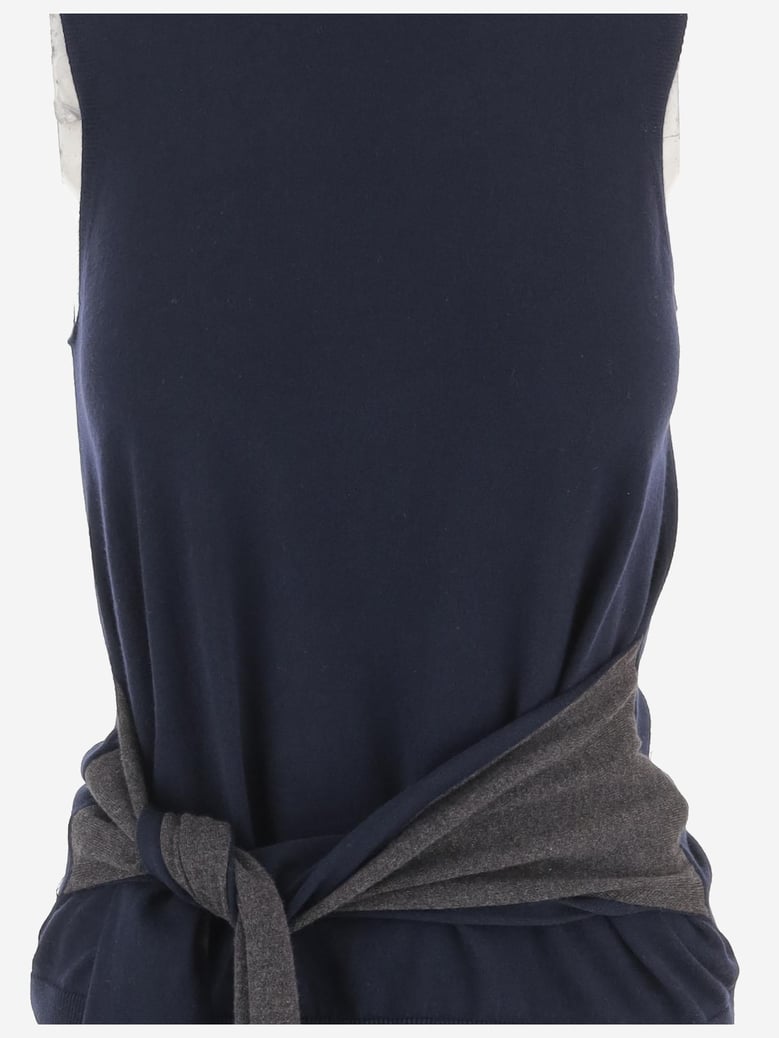sleeveless cotton and cashmere top by Selfnex