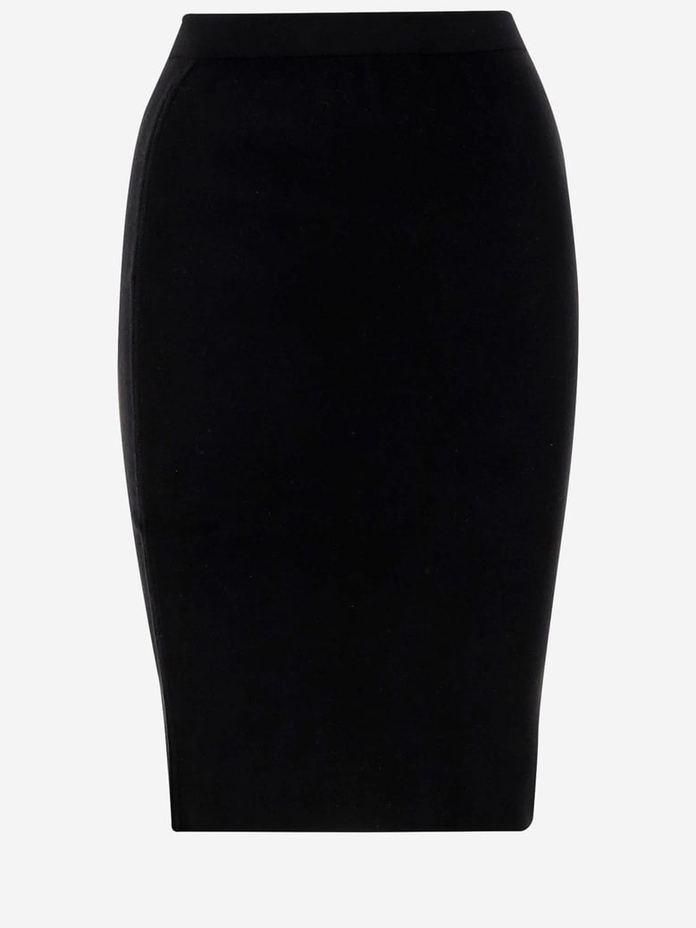 wool blend pencil skirt by Selfnex