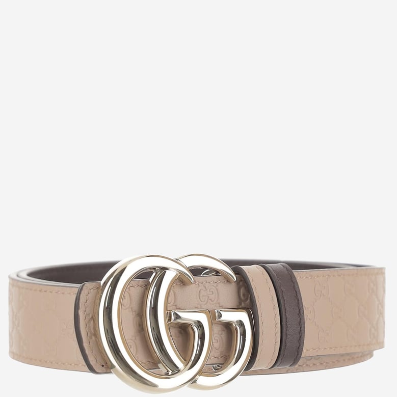 reversible leather belt with gg motif by Selfnex