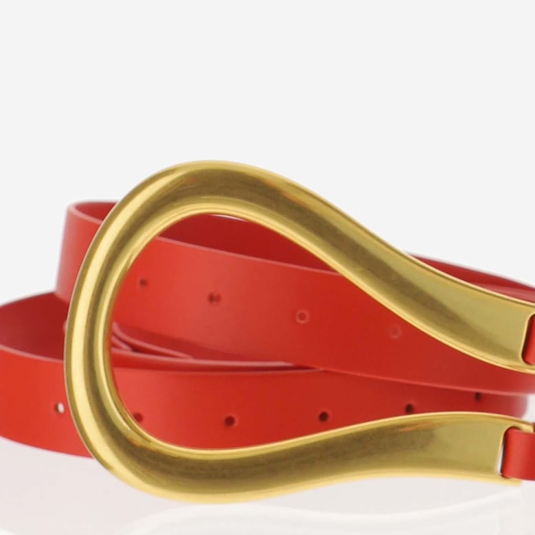 belt in calfskin, red by Selfnex