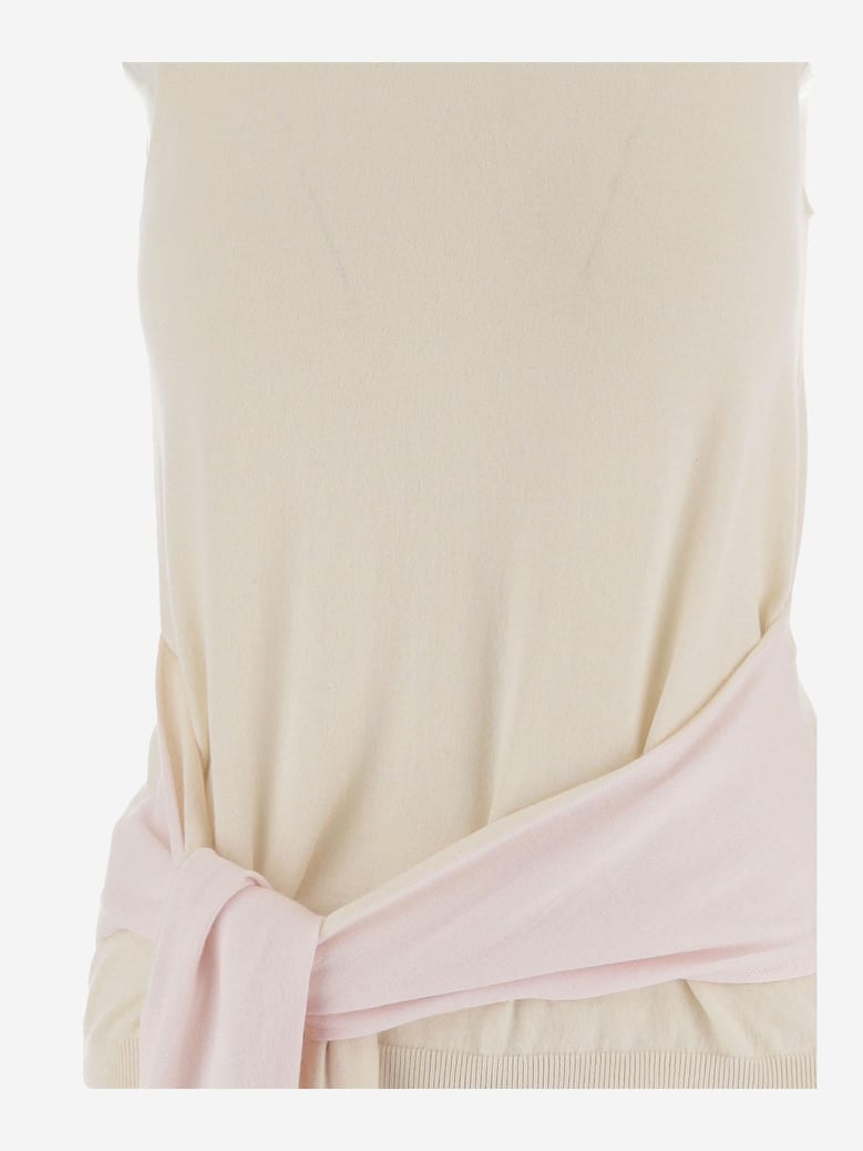 sleeveless sweater in cotton and cashmere by Selfnex