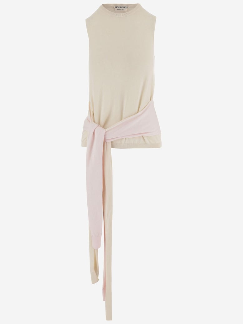 sleeveless sweater in cotton and cashmere by Selfnex