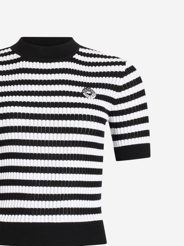 cotton sweater with striped pattern by Selfnex