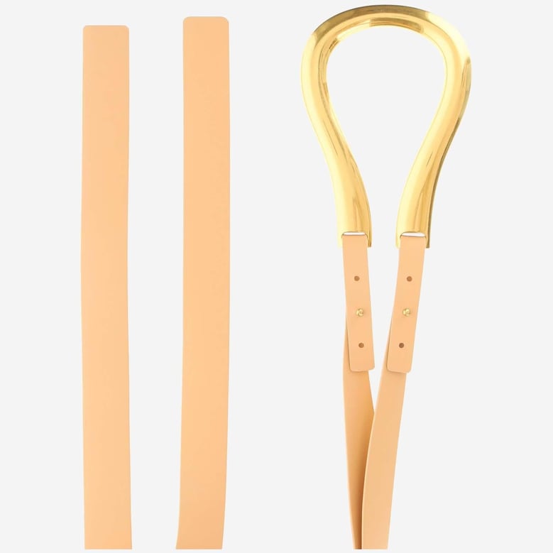 belt calfskin almond/gold by Selfnex