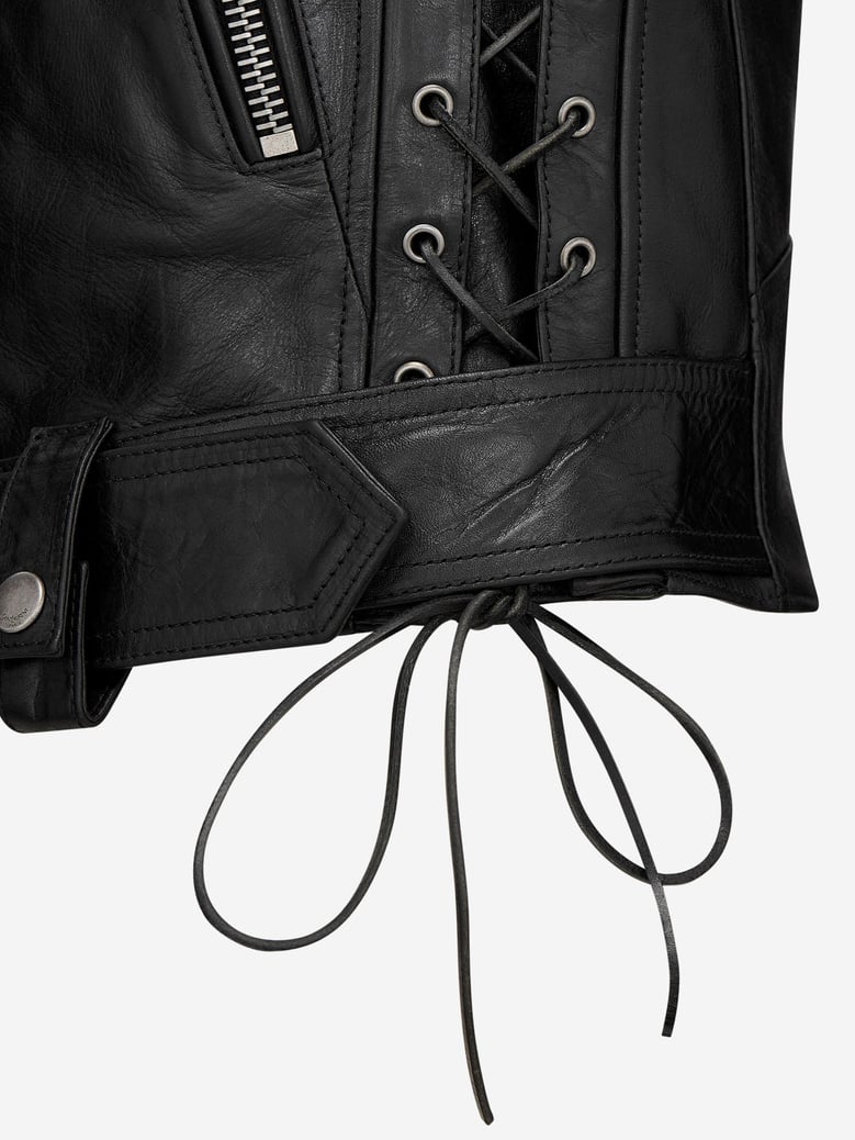 leather motorcycle vest black by Selfnex