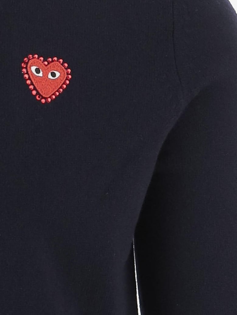 wool v-neck cardigan with logo by Selfnex