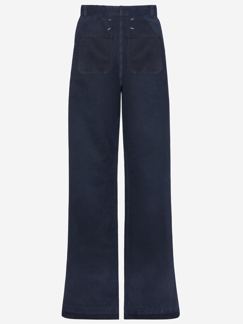 cotton pants with herringbone pattern by Selfnex