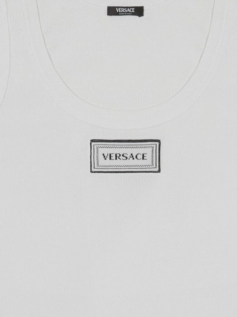 stretch cotton tank top with logo by Selfnex