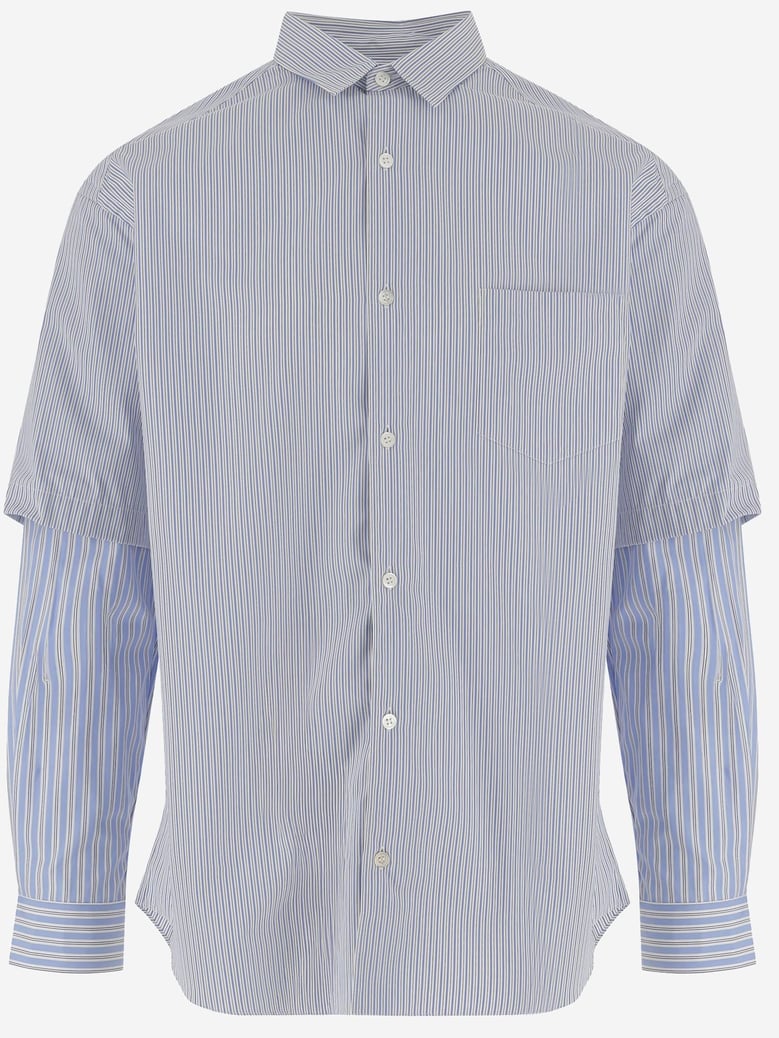cotton shirt, striped — light blue by Selfnex