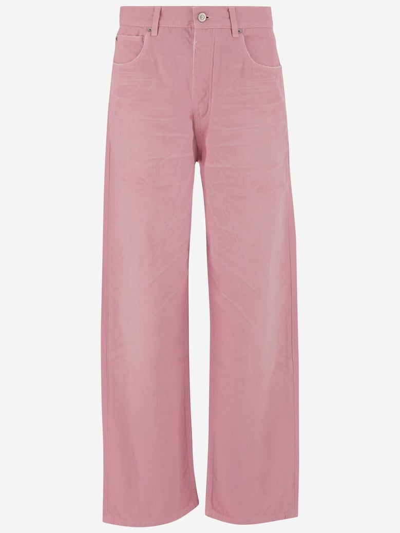 cotton denim jeans pink by Selfnex