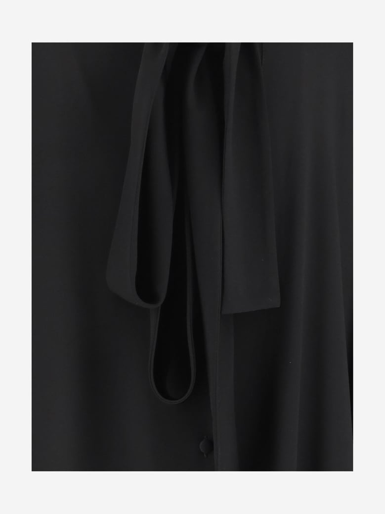 silk georgette blouse with lavalliere collar by Selfnex