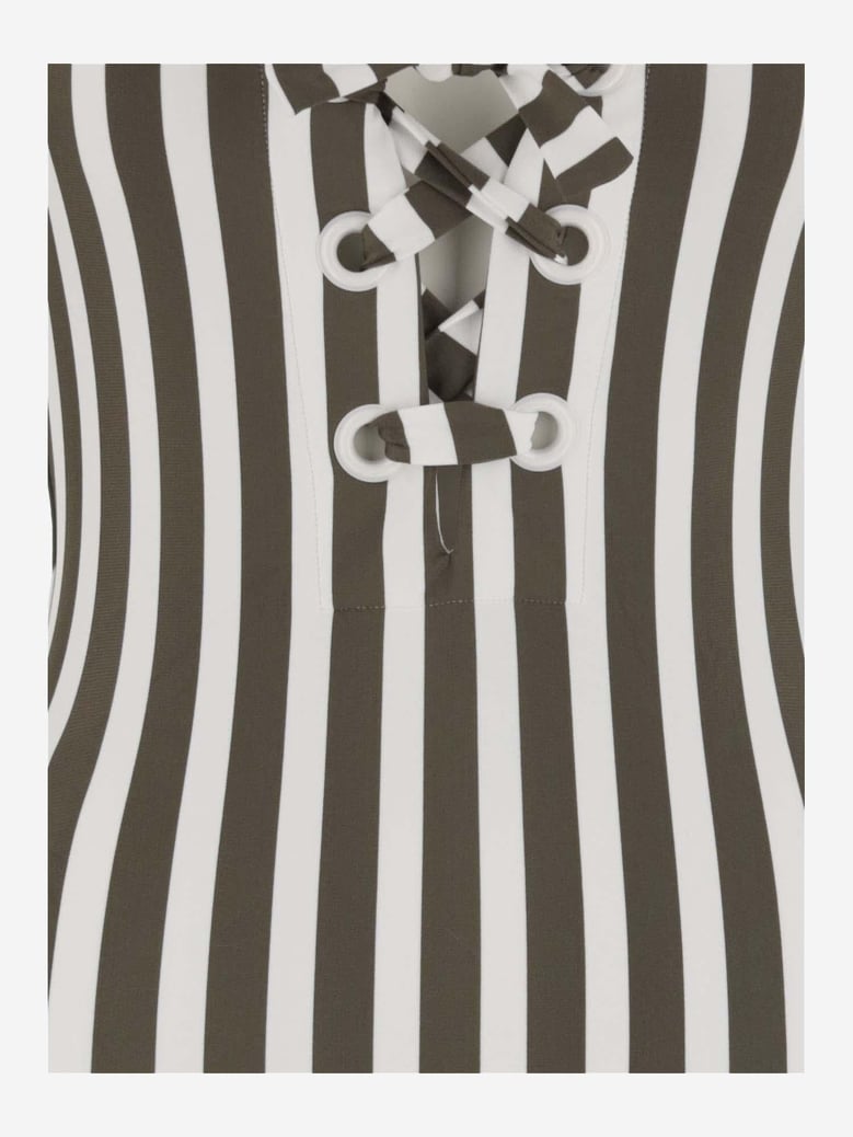 one-piece swimsuit striped stretch nylon by Selfnex