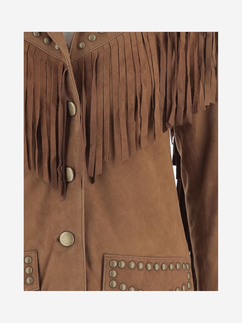 jacket suede fringed caramel by Selfnex