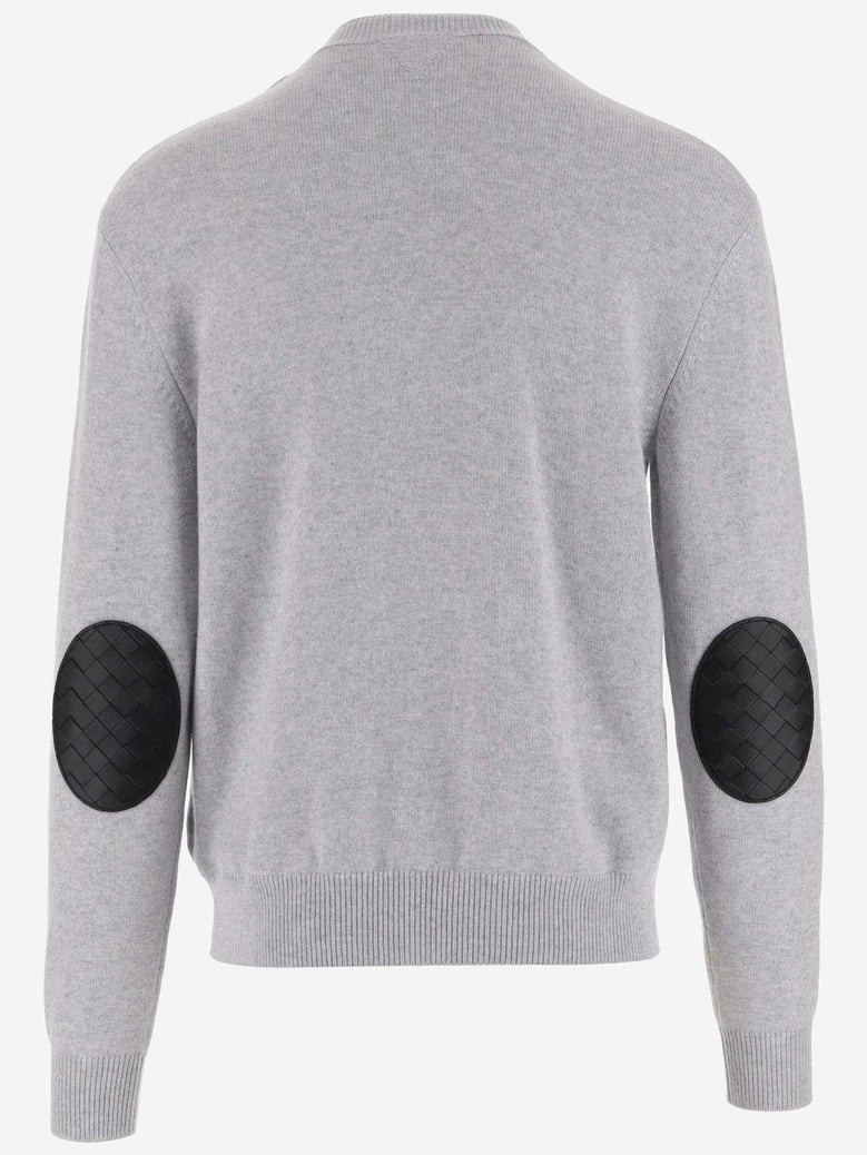 cashmere sweater with leather detail by Selfnex
