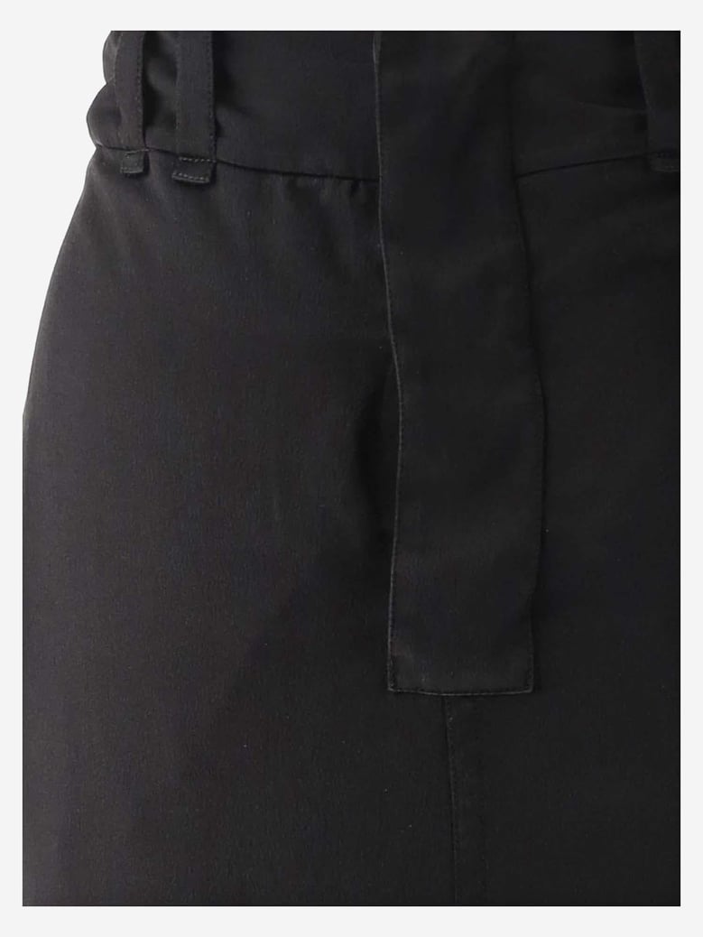 black silk button-front skirt by Selfnex