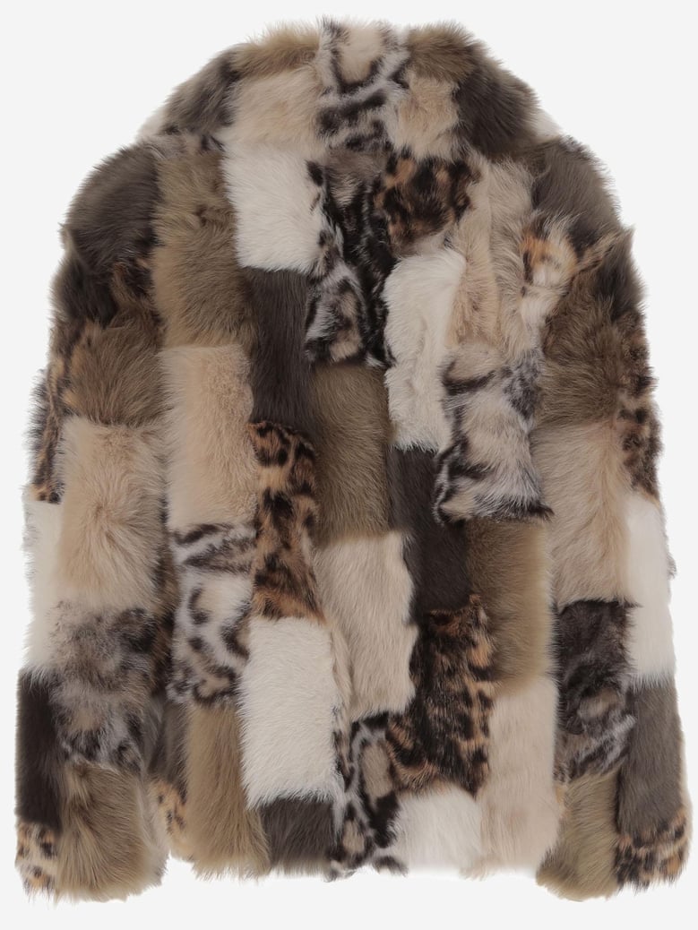 color-block shearling jacket by Selfnex