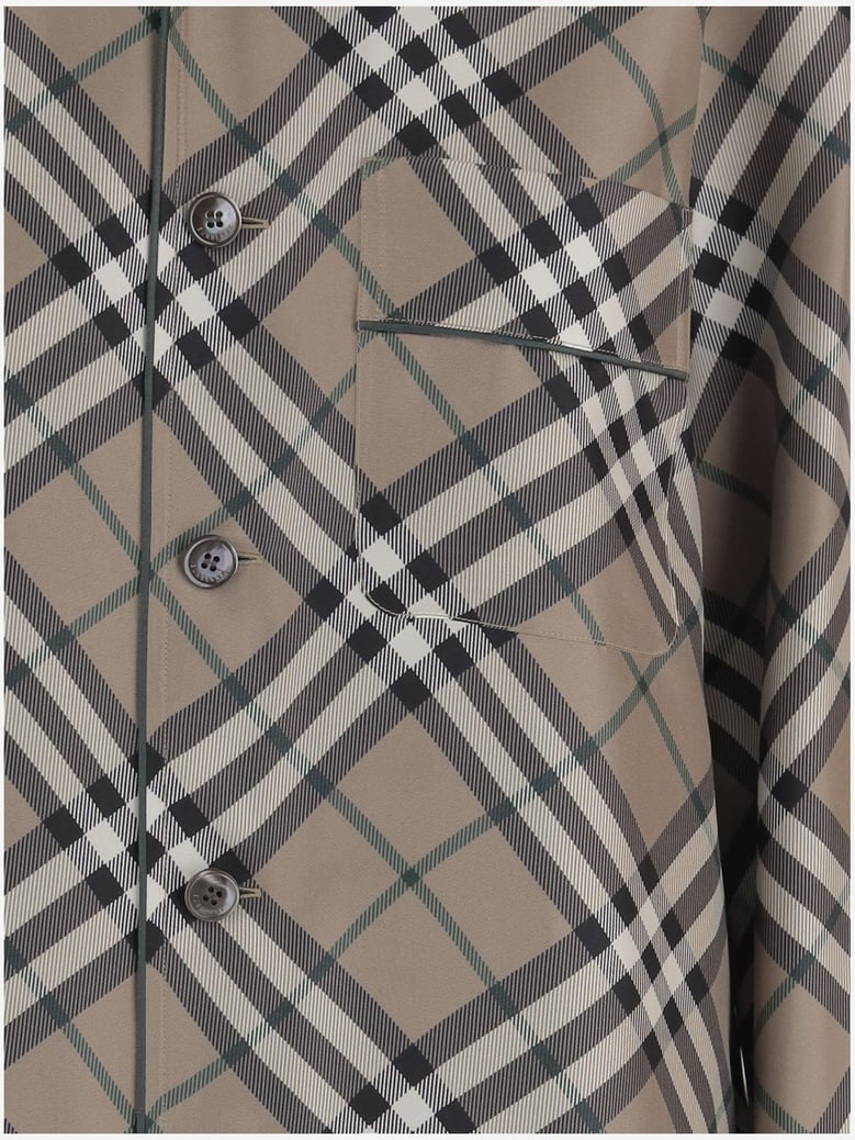silk shirt with check pattern by Selfnex